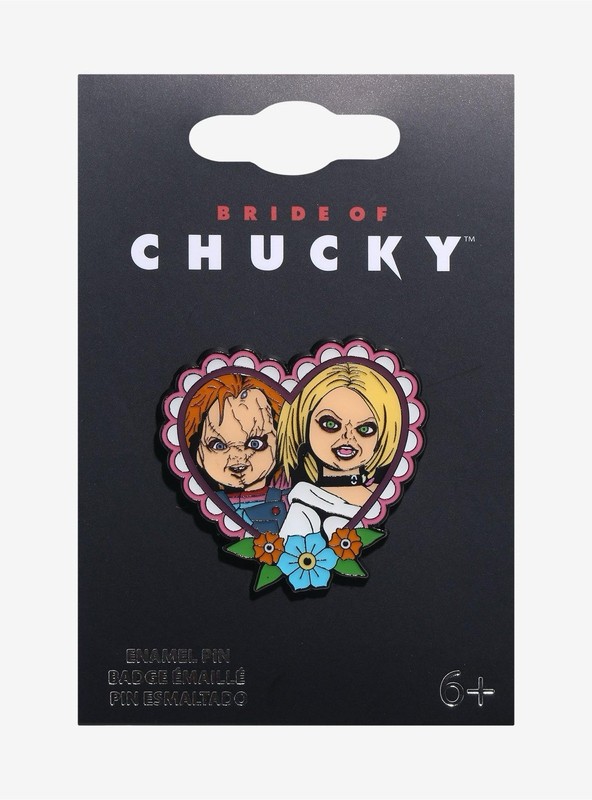 Hot Topic Bride Of Chucky Tiffany & Chucky Heart Enamel Pin New