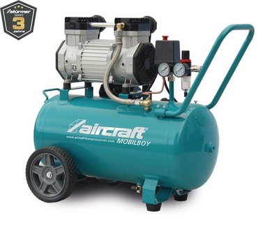 Aircraft Druckluft Kompressor MOBILBOY SILENCE 401/50OFE LEISE ÖLFREI 10bar 50L