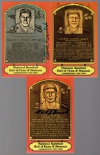 Stanley Coveleski George Kelly Edd Roush Signed DEXTER HOF Postcard Plaque COAs