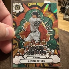 2025 Donruss Bomb Squad Austin Wells Green Laser Parallel NY Yankees Insert