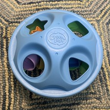 Green Toys Shape Sorter Stacking Discs w/ Lids  Multicolor Shape Blocks