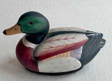 Vintage Jasco Mallard Duck Ceramic Lint Remover Brush Collectible Decoy Figurine