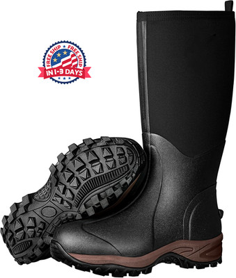 Botas de goma resistentes e impermeables de 6 mm para hombre y mujer Negro