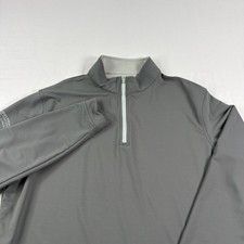 Peter Millar Shirt Mens L Gray Perth 1/4 Zip Pullover Golf Sweatshirt Wicking