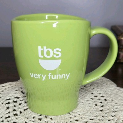 TBS Very Funny Green Coffee Tea Cup Ceramic Mug Television Advertising