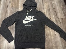 NIKE Just Do It Grey Hooded Top Grey Size M Approx UK 10 Womens