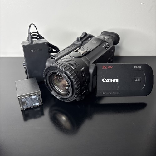 Canon XA50 (Black) 4K UHD Camcorder w/ 64GB SD | OEM Charger | BP-828 Battery
