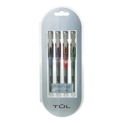 TUL RB1 Rollerball Pens 0.7mm Medium Assorted Ink 4-Pack NEW RARE-LAST PACK