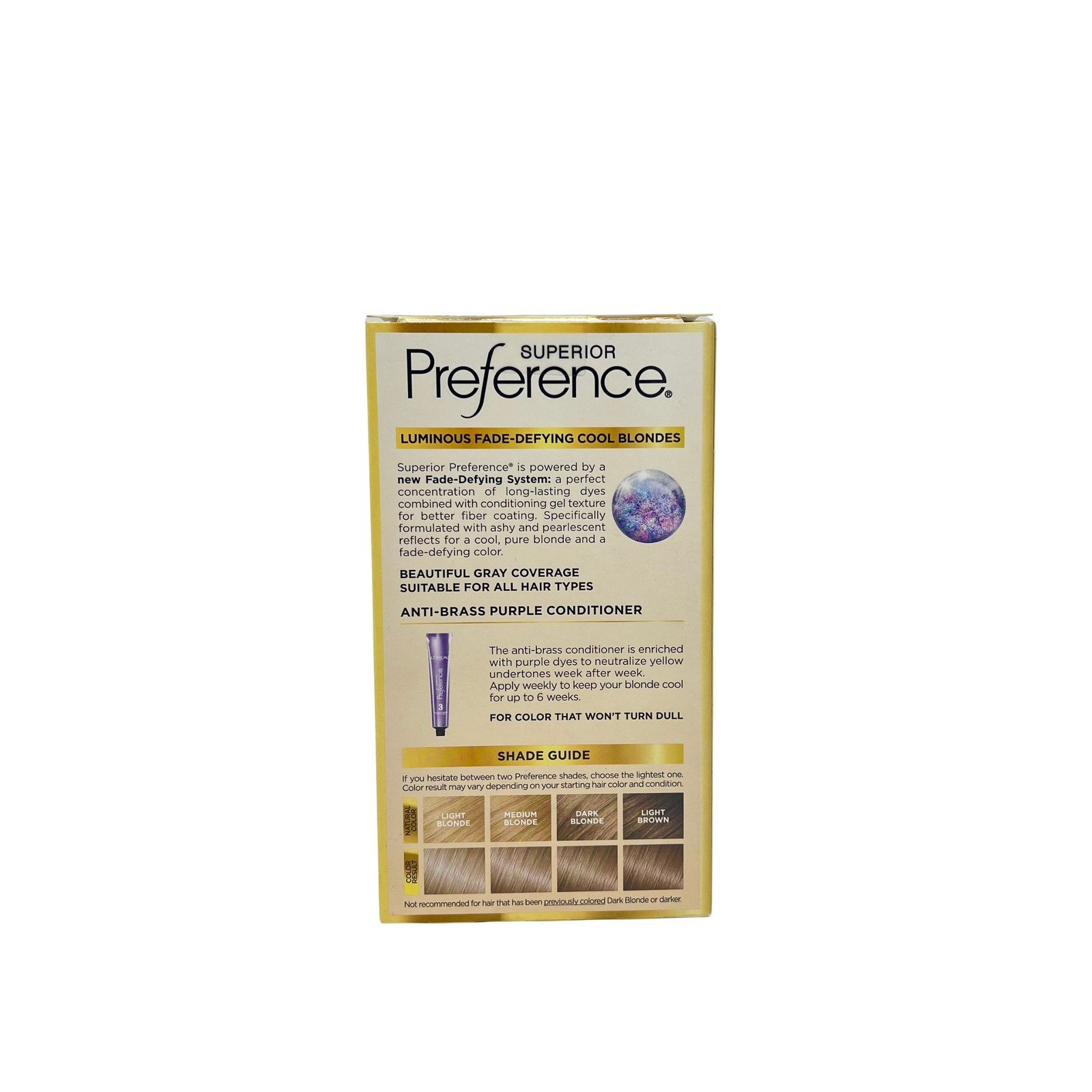 Loreal Superior Preference Hair Color, 8UA Ultra Ash Medium Blonde Kit, 2 Pack