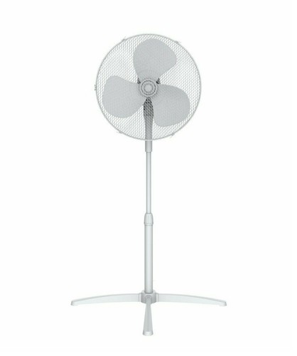 Challenge 16 Inch Oscillating Pedestal Fan - 3 Speed Settings - White