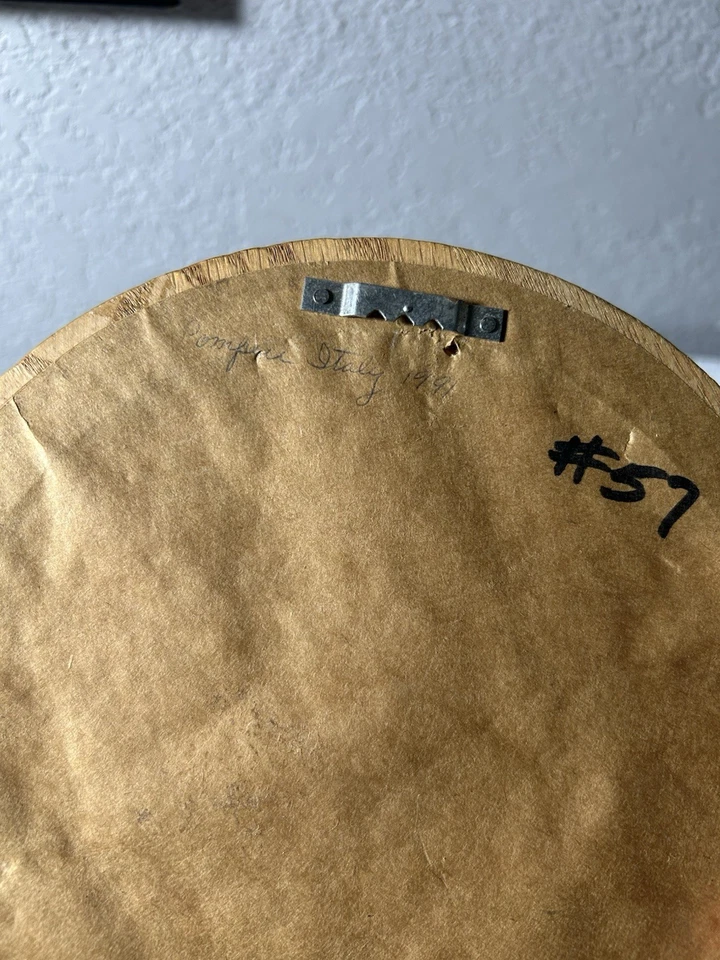 Pintura en miniatura italiana de colección querubines luchando estilo Pompeya firmada Corcione Foto 3 de 4