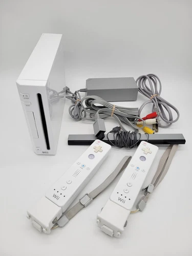 Nintendo Wii Console Rvl-001 Bundle With Motion Plus Controllers Adapters