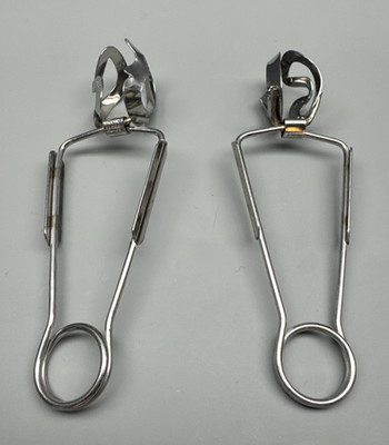 Vintage Inox SGDG France 6'' Escargot Snail Tongs Set of 2 Marked Lamalle NYCity