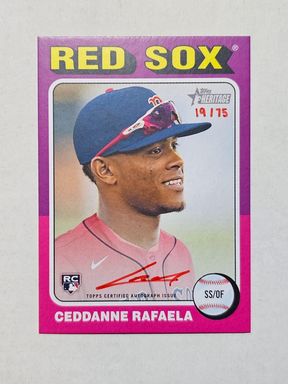 2024 Heritage High Number Ceddanne Rafaela Red Ink Real One On Card Auto 19/75