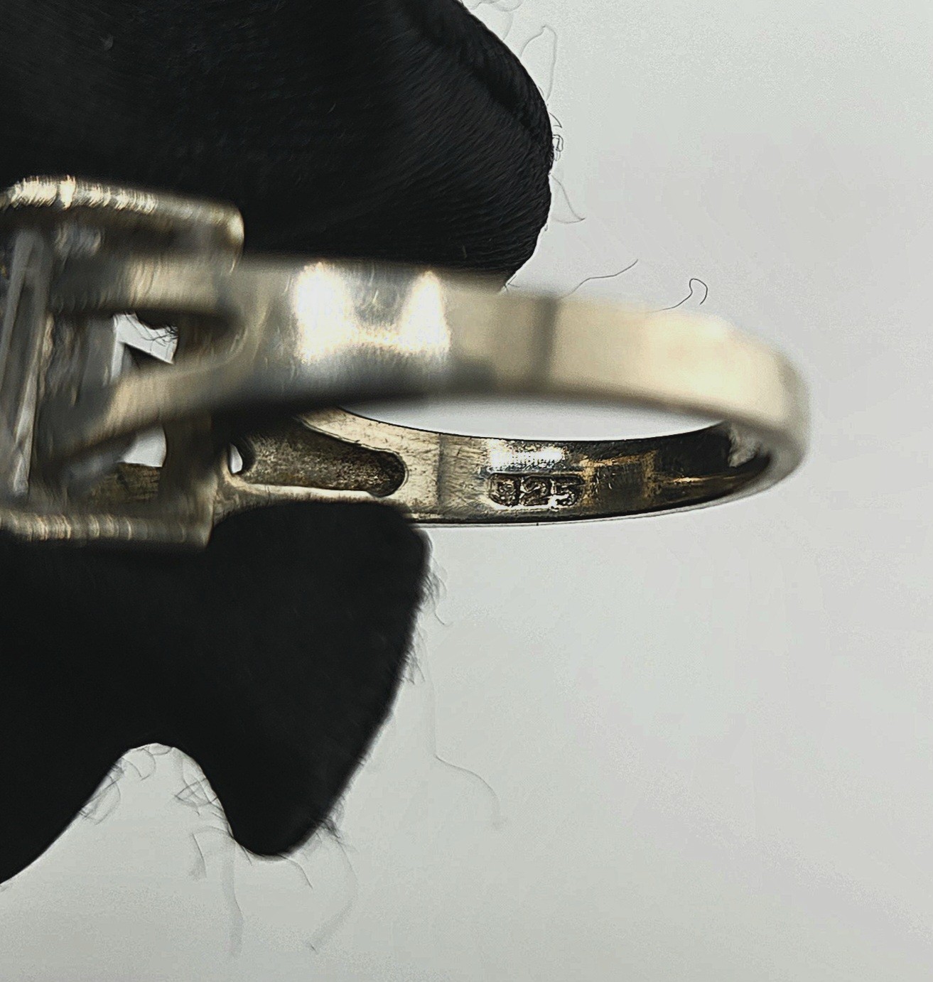 925 Split Shank Ring - Emerald Cut Solitaire 1055 - image 7