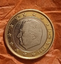 1999 1 euro Belgium, Bimetallic Coin Uncirculated, Rare, good condition.