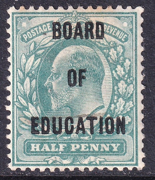 GB unused KEVII halfpenny with official Board of Education opt