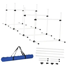 Adjustable Dog Agility Training Equipment Set with Jumps Poles Pet Exercise