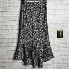 Abercrombie  Fitch floral midi ruffle skirt xs