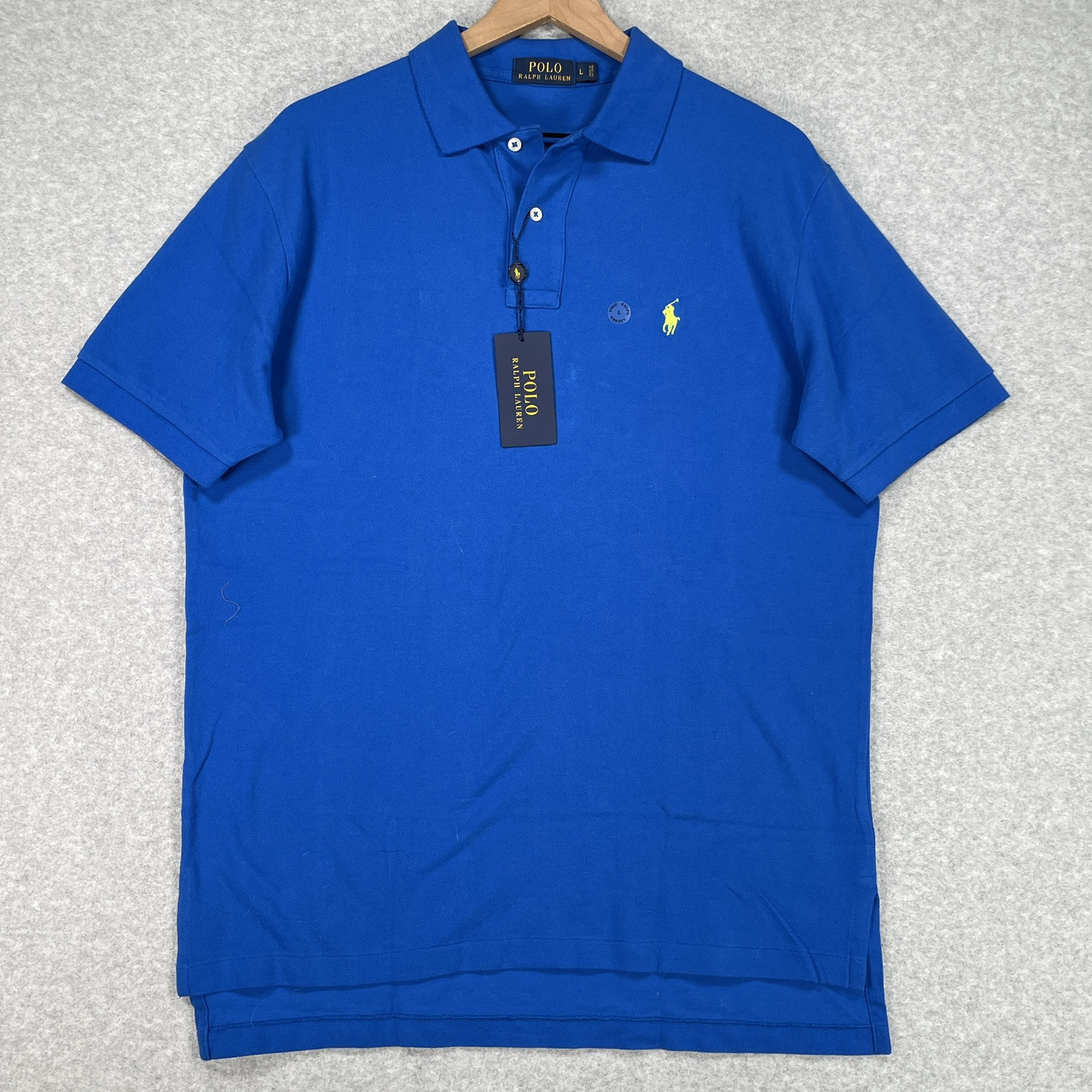 Polo Ralph Lauren camicia uomo L blu pony preppy golf manica corta