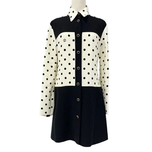 LOUIS VUITTON（LV） Abito Louis Vuitton pezzo unico seta nero bianco logo motivo a pois con TIEE 0