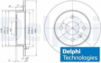 2X Bremsscheibe Delphi BG3403 2 Bremsscheiben Hinterachse Hinten