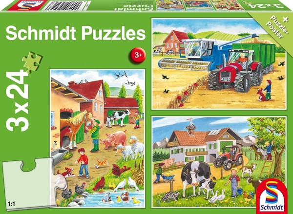 Auf Dem Bauernhof 3X 24 Teile Puzzle-image
