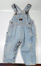 Vintage OshKosh B'Gosh Vestbak Overalls Railroad Hickory Stripe 6-9 MO