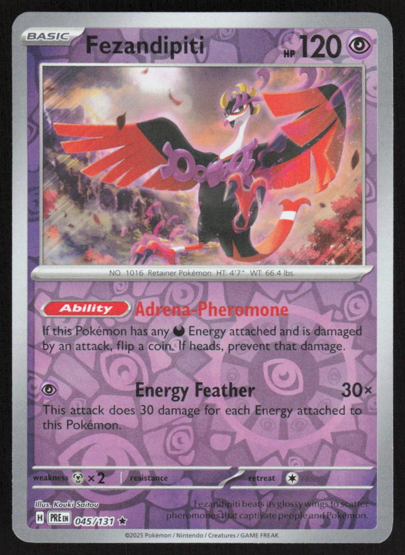 Fezandipiti Rare Reverse Holo 045/131 LP SV: Prismatic Evolutions Pokemon Card