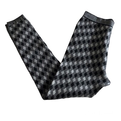 Retro Olympics 2008 Beijing Leggings Women s M Sweater Knit Black Gray Geometric