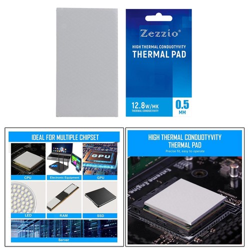 2x Wärmeleitpad 12,8 W/mK Hitzebeständig Sicher Einfach für PC Laptop - Afbeelding 5 van 12