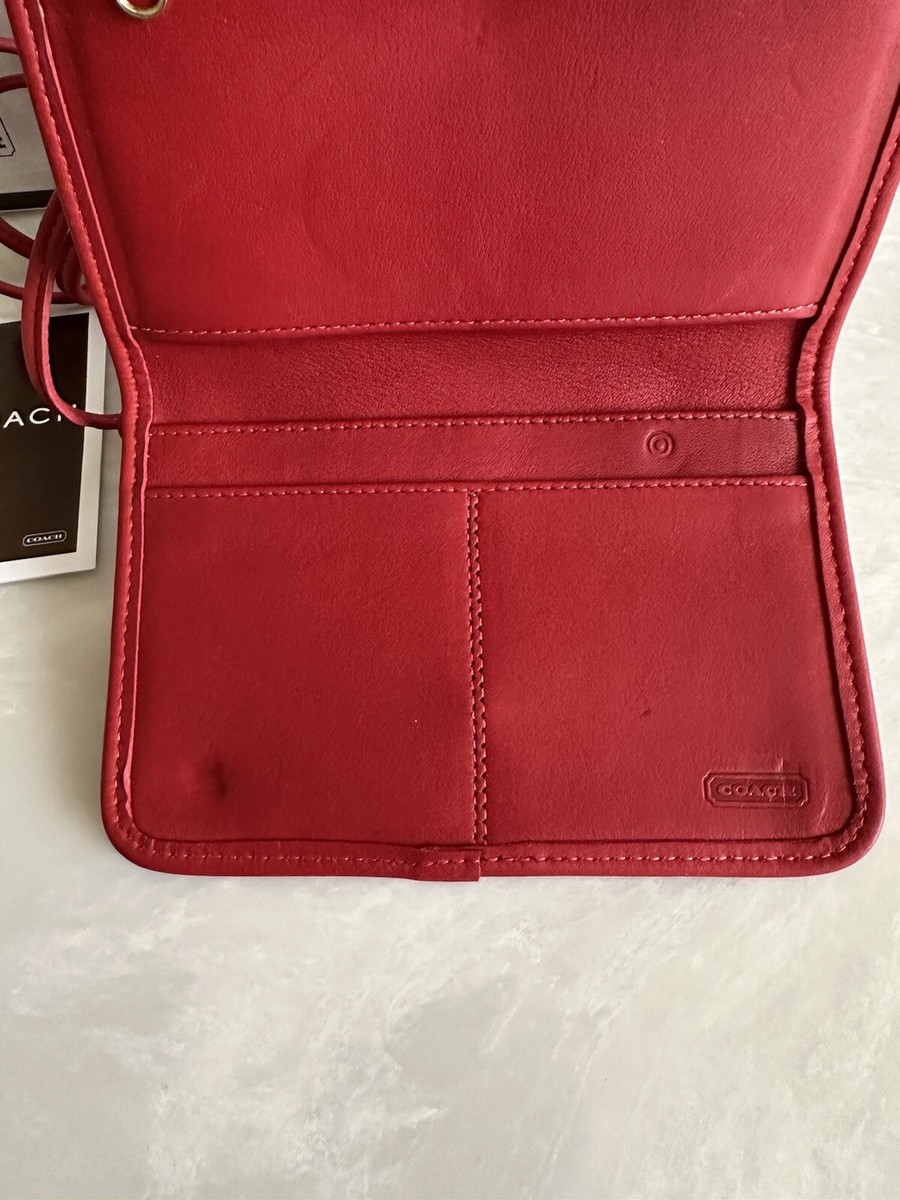 小物 OLD COACH Folding wallet leather red COACH VINTAGE RED TRIFOLD SWING WALLET CROSSBODY 4843 EUC | eBay