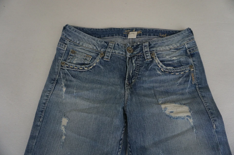 SILVER Lola Damen Jeans bootcut stretch Hose S 36 W28 L33 used look blau NEU - Bild 4 von 4