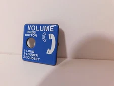 1 - New Old Stock & Scarce VOLUME PRESS BUTTON SIGN for a Single Slot Payphone