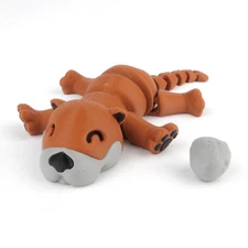 3D Printed Articulated Otter Fidget Toy Animal Desk Buddy Stress Relief Gift