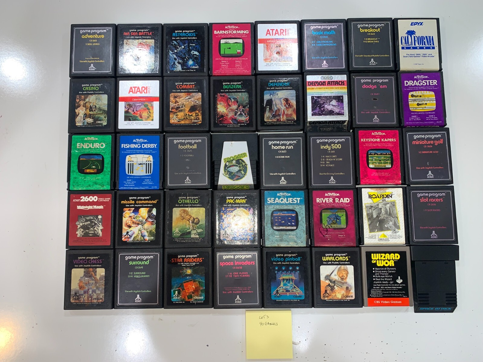Lot of 40 Assorted Atari 2600 Games, No Duplicates, Some Rare, See ...