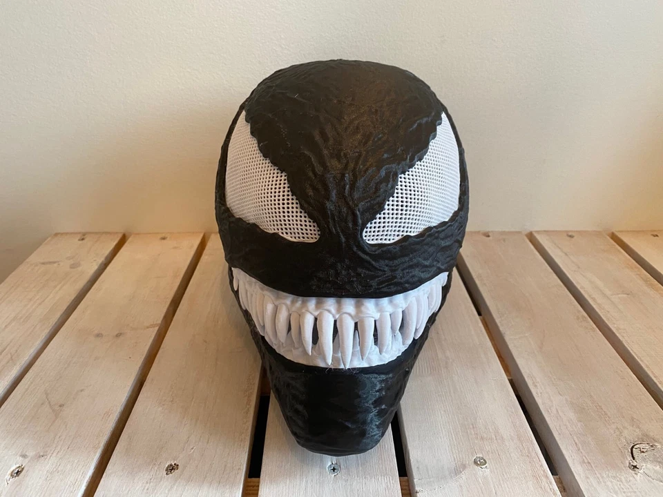 Venom (Moving Jaw) Helmet 3D Printed Cosplay - Image 3 of 4