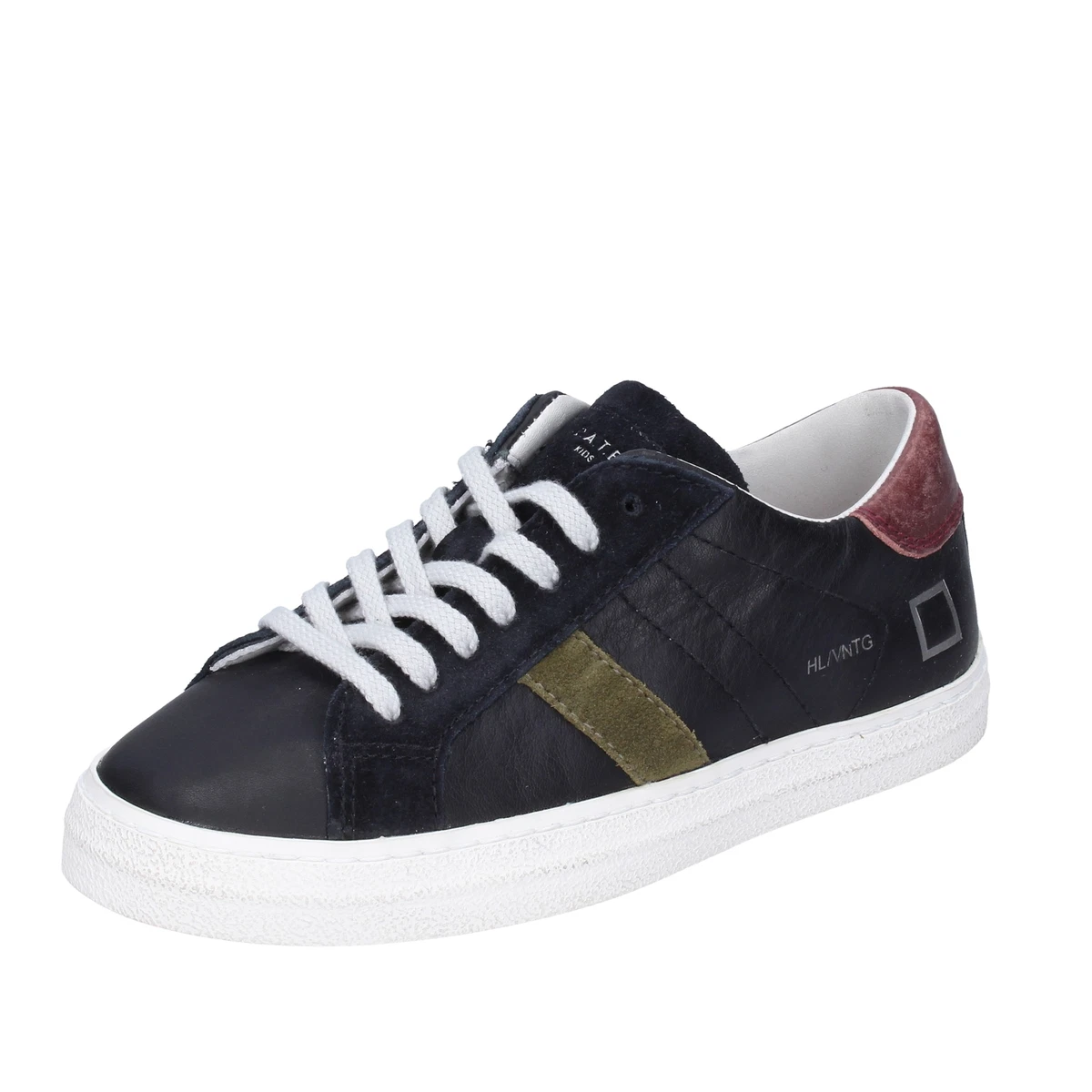 shoes boys D.A.T.E. sneakers black leather suede HILL LOW BG370