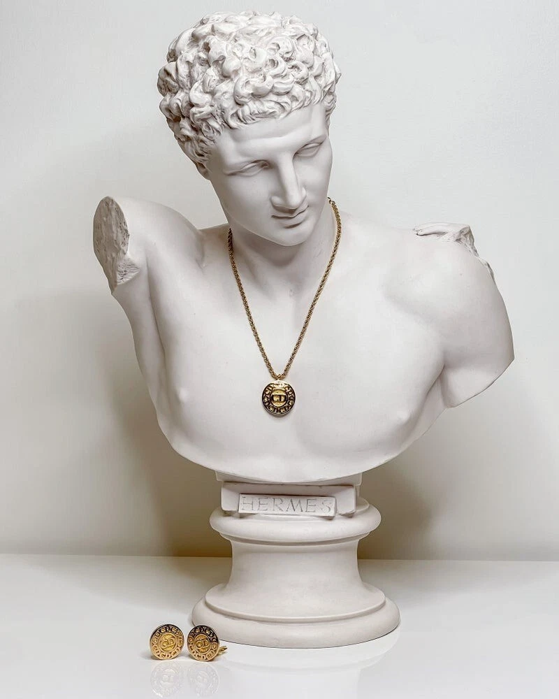 Ensemble collier et boucles d'oreilles authentique cercle Christian Dior