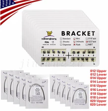 Ortodoncia Dental Brackets Metal MBT/Roth 345Ganchos /Niti arco alambre elástico