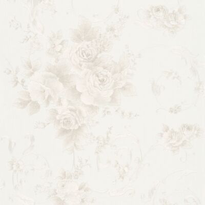 Profhome 306472-GU Blumen Tapete Floral matt grau bronze weiß 5,33 m2