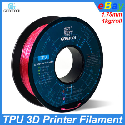 Geeetech 1.75mm TPU Filament 1KG Transparent Pink Elasticity 3D Printer Filament
