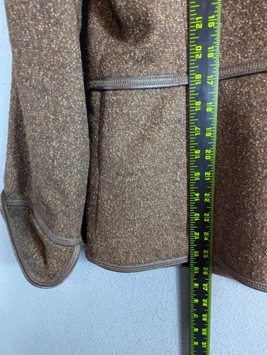 Ellen Tracy Blazer Jacket Brown Speckled Tweed Wool Alpaca Faux Leather Trim 12 - Picture 11 of 12
