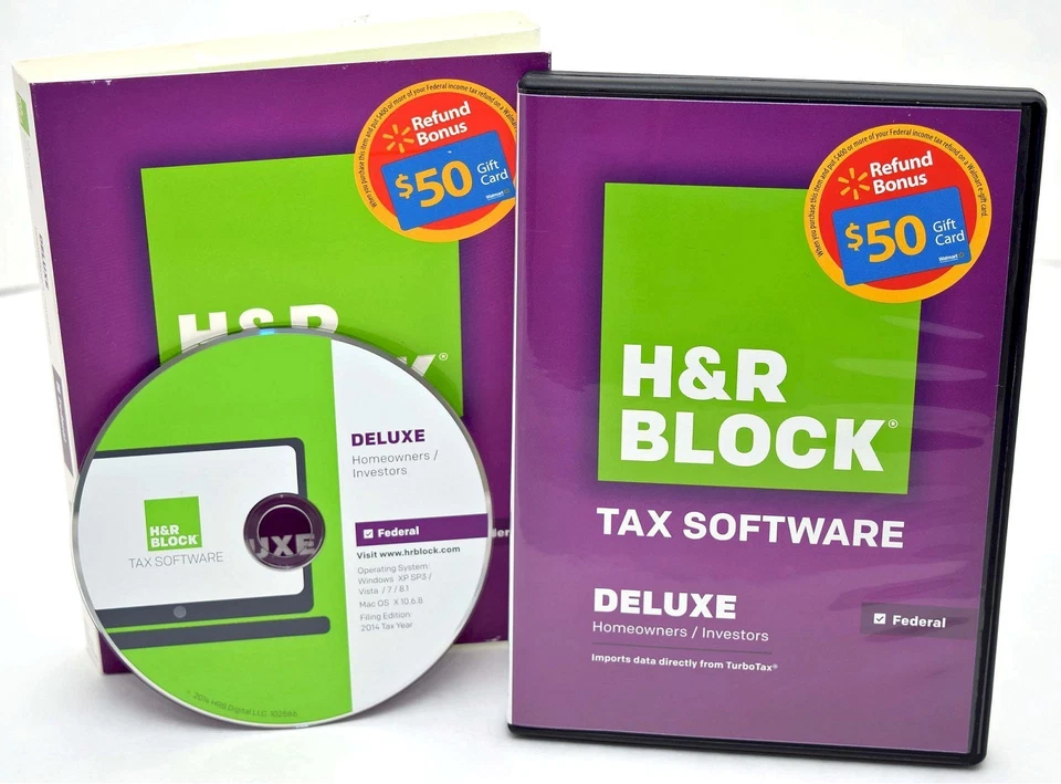 NEW H&R Block 2014 DELUXE Homeowner/Investor Tax Software taxes FEDERAL ONLY CD - Image 4 of 4