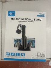 PS5 New Slim Stand with 2 Cooling Fan and Dual Controllers Charger Station
