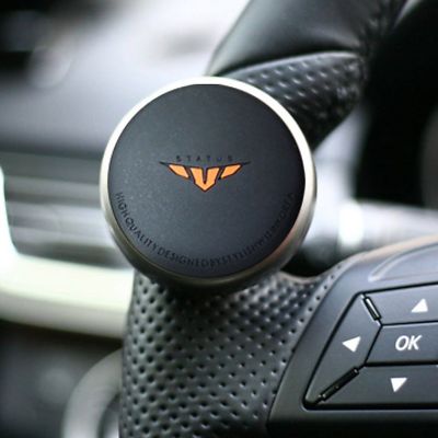 Mini Power Handle Steering Wheel Spinner Knob for All Car [Black Orange]