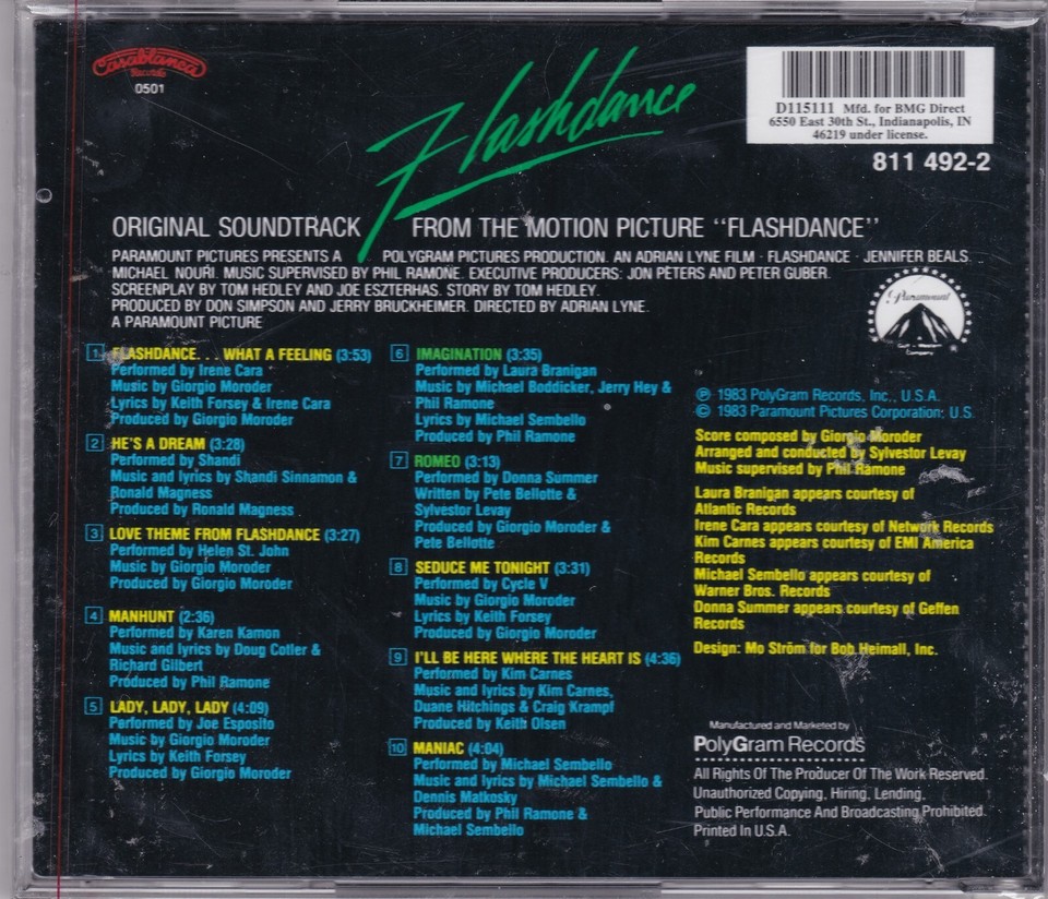 CD:FLASHDANCE - MOTION PICTURE SOUNDTRACK STILL SEALED | eBay