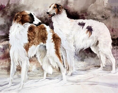 Borzoi Giclee Limited Edition Print, Borzoi in the Snow - Picture 1 of 1