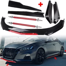 Front Bumper Lip Splitter Spoiler Body Kit + Side Skirt For Nissan Altima M
