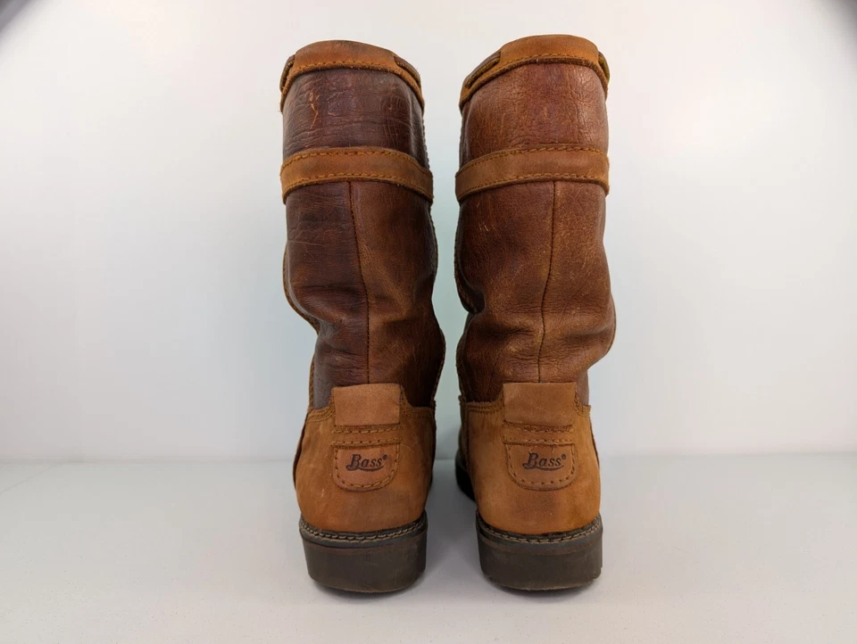 Bass Waterproof Leather Boots Womens Size 7.5 M Lined High Brown Western 2269W  - Image 3 of 4